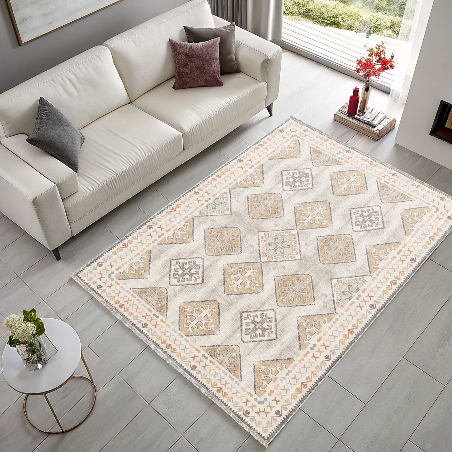 RW3048 washable chenille area rug