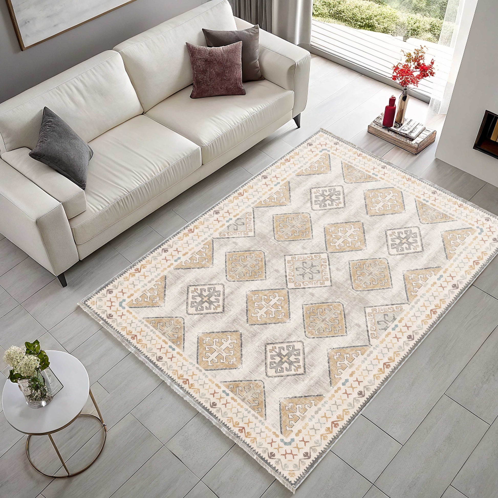 RW3048 washable chenille area rug