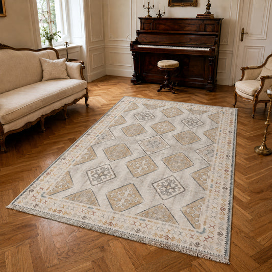 RW3048 washable chenille area rug in a modern living room