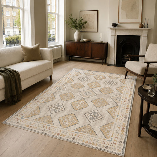 RW3048 washable chenille area rug, room scene