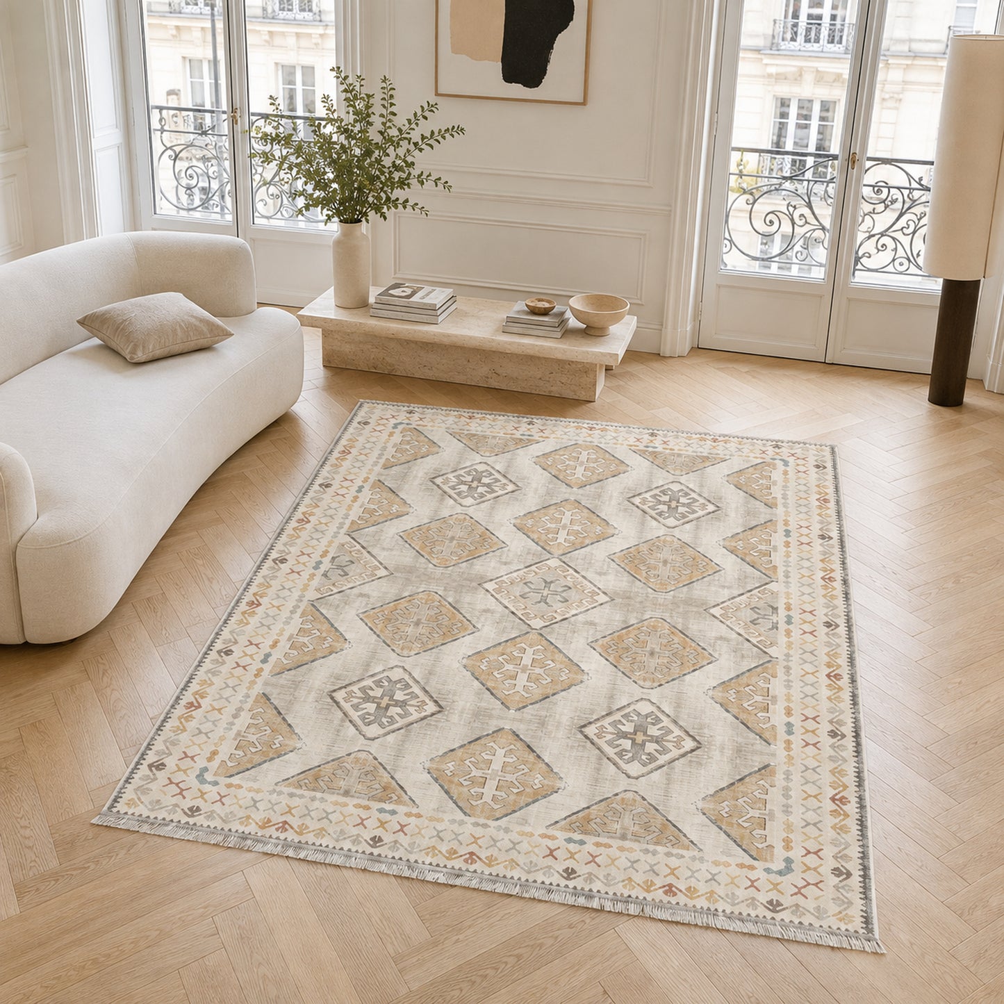 RW3048 washable chenille area rug, room scene