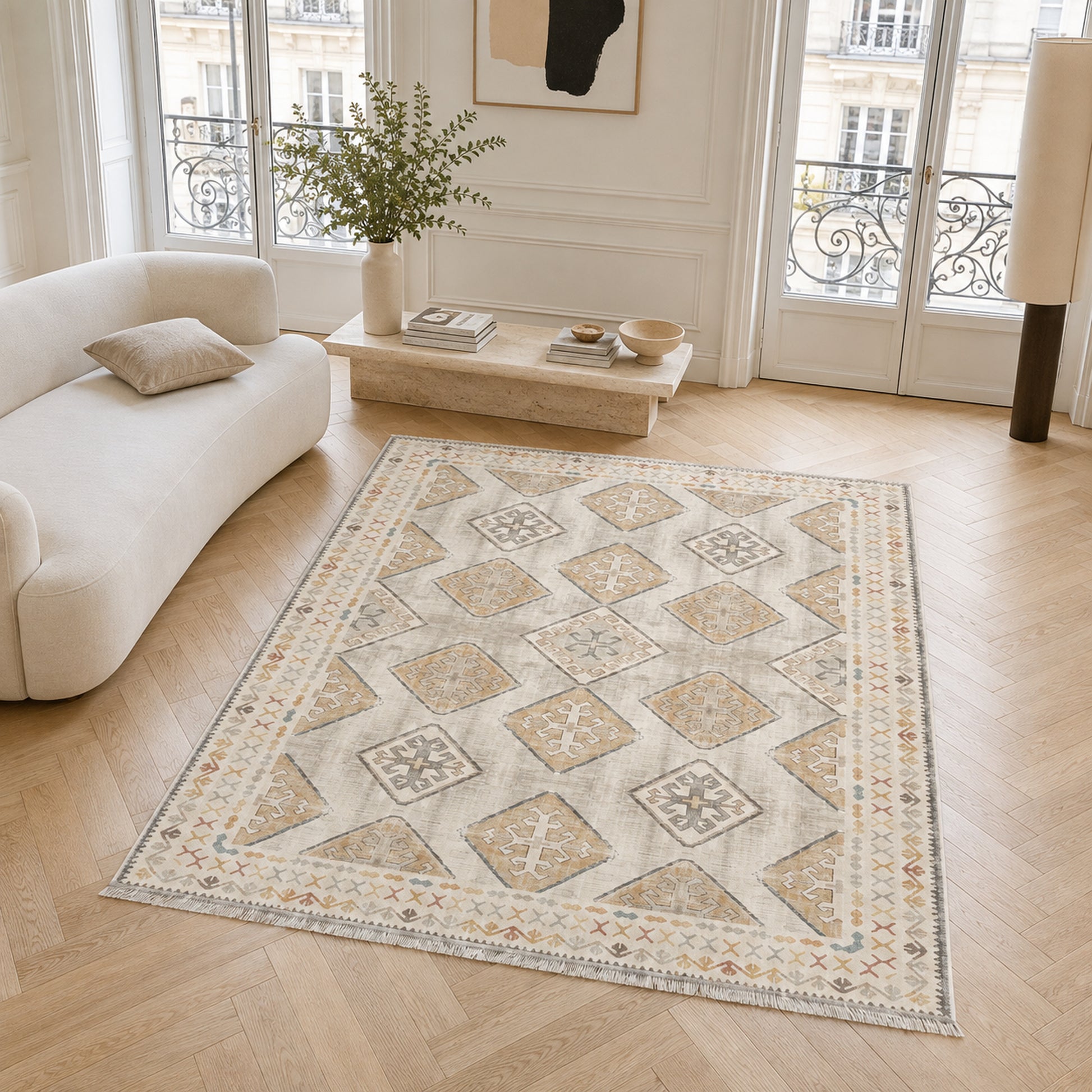 RW3048 washable chenille area rug, room scene