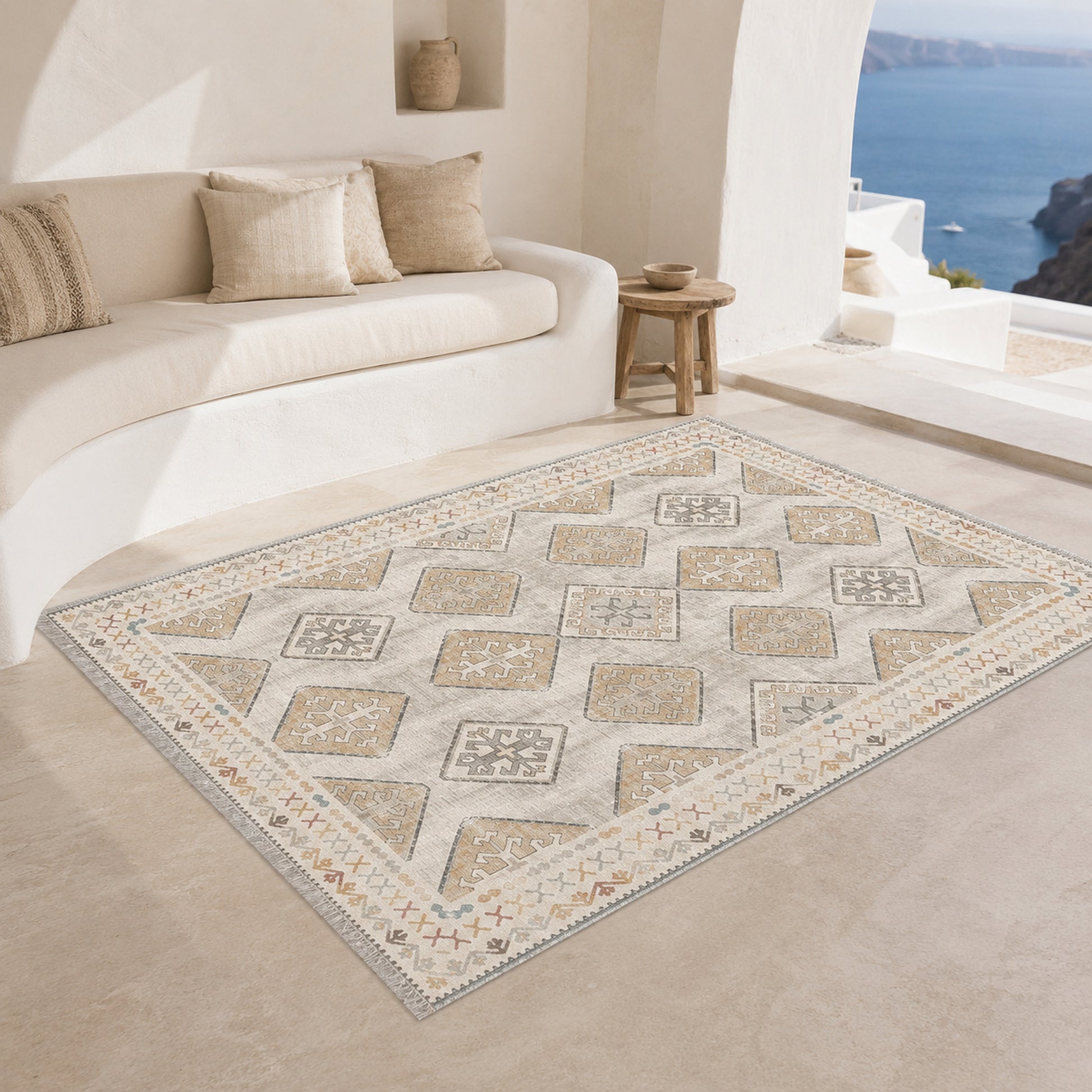 RW3048 washable chenille area rug, room scene