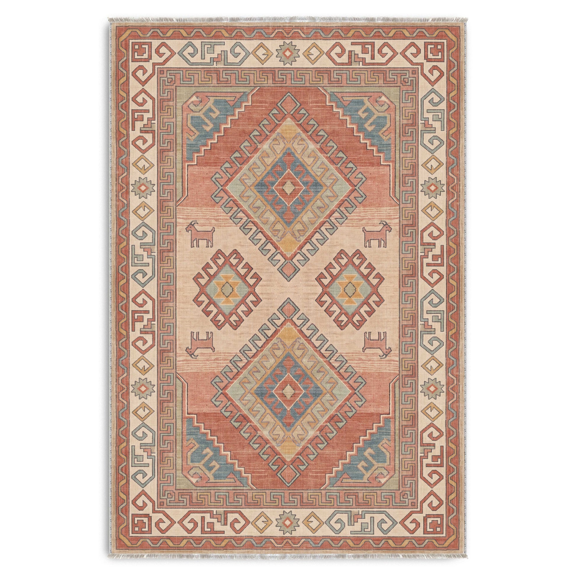 RW3049 washable chenille area rug viewed from above