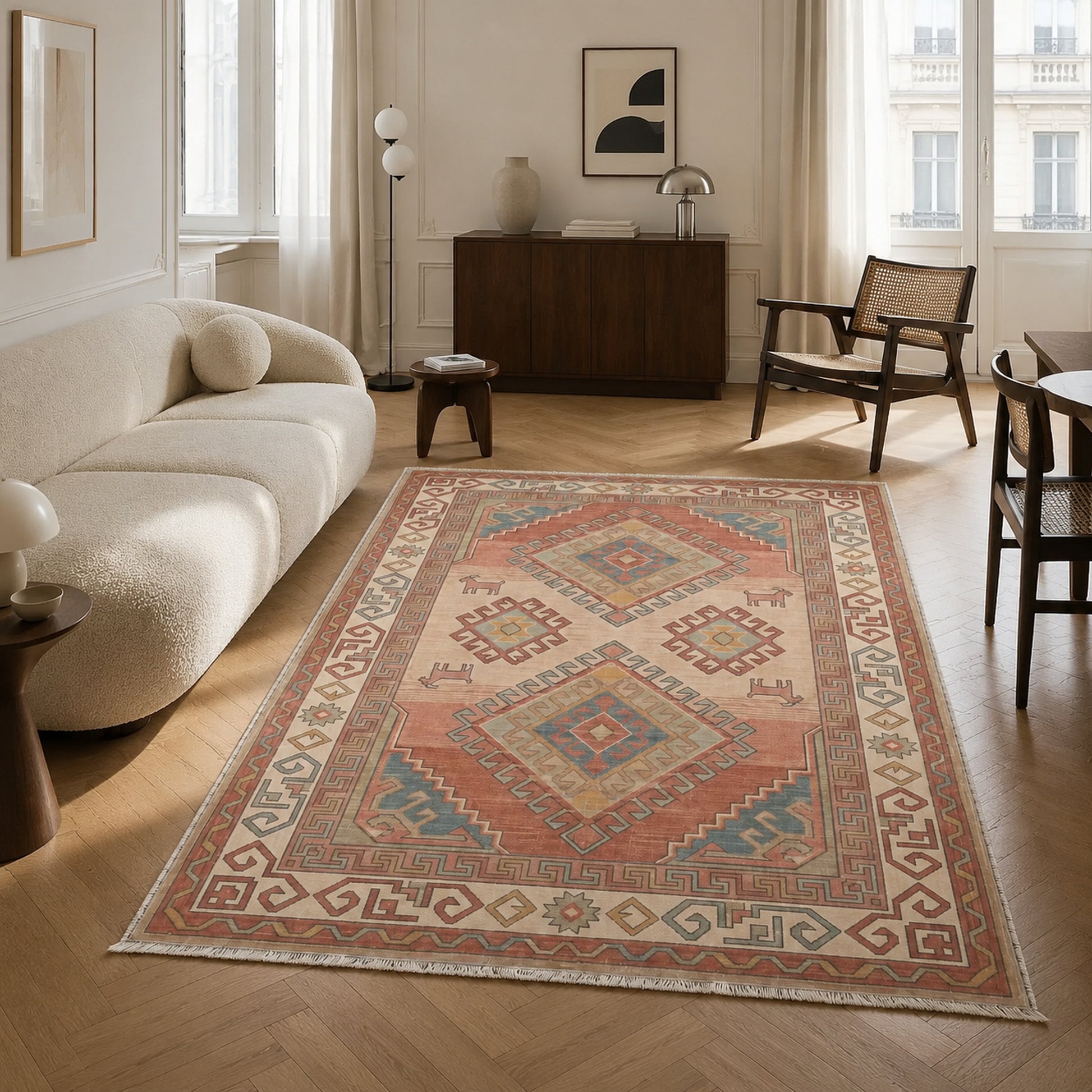 RW3049 washable chenille area rug, room scene