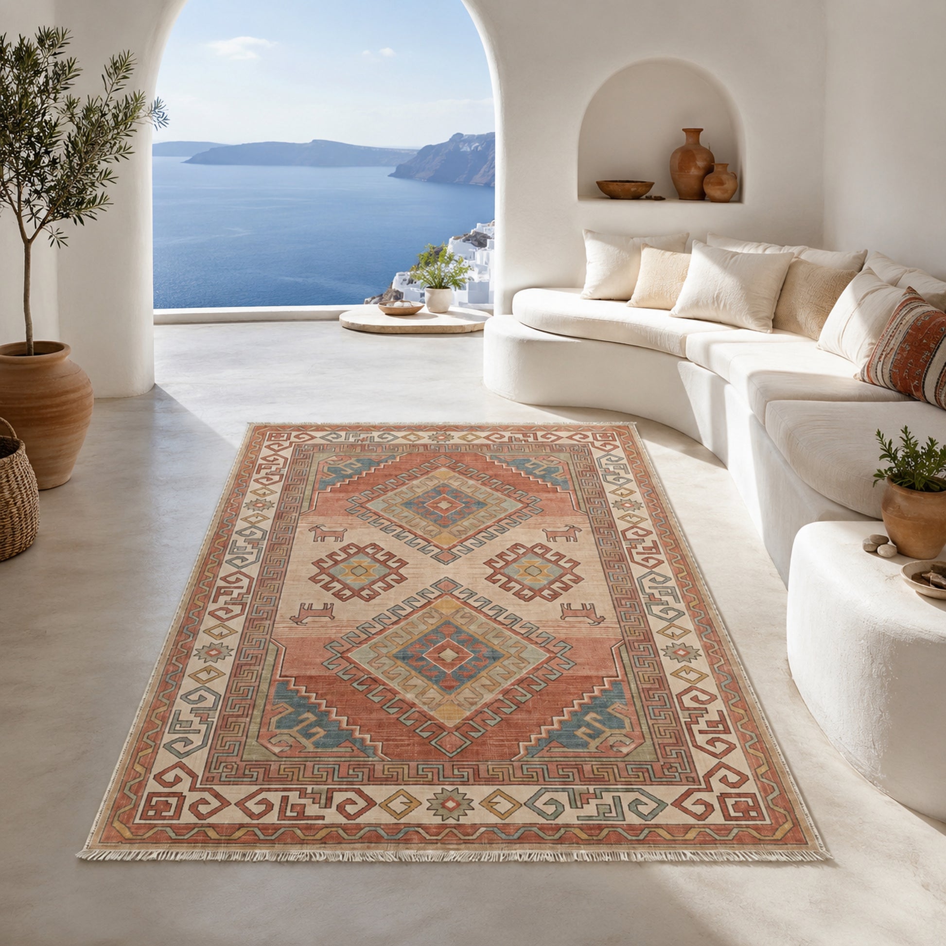 RW3049 washable chenille area rug, room scene