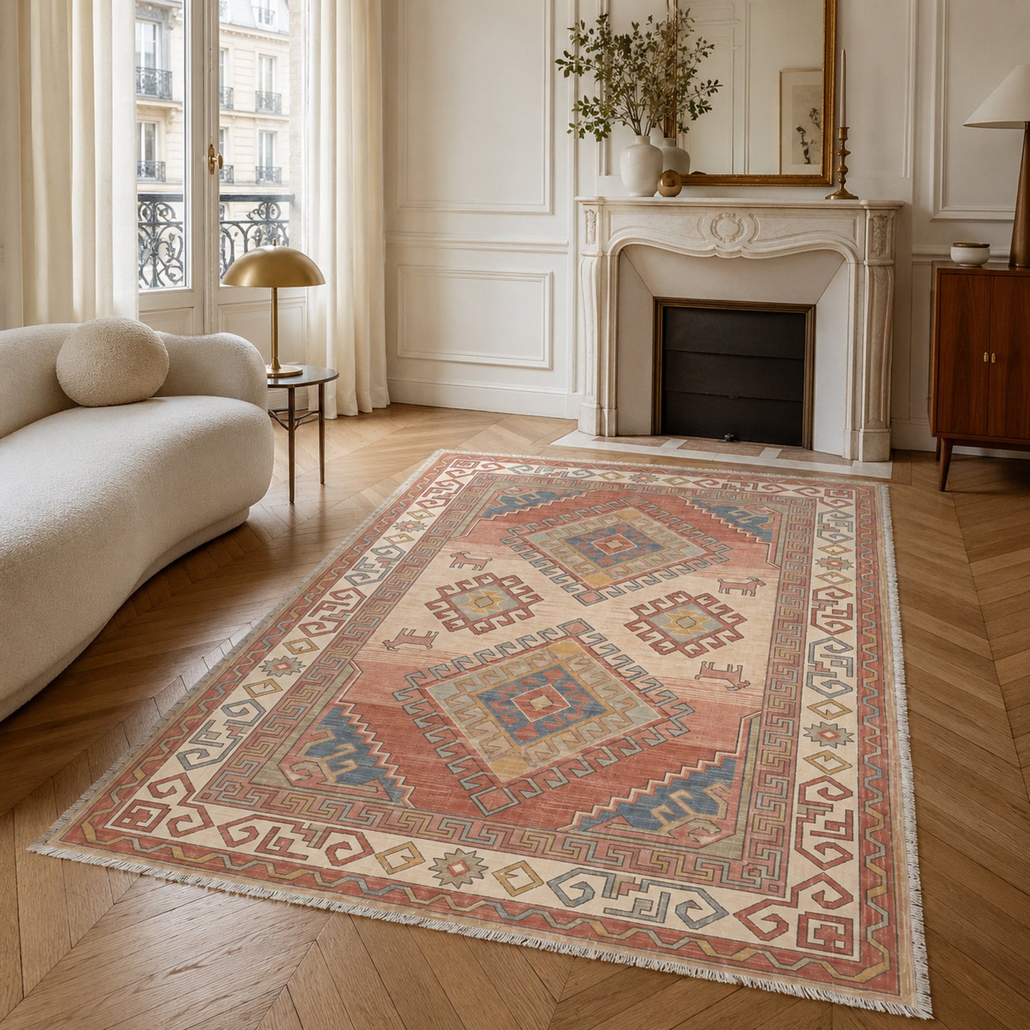 RW30490310 washable chenille area rug, room scene
