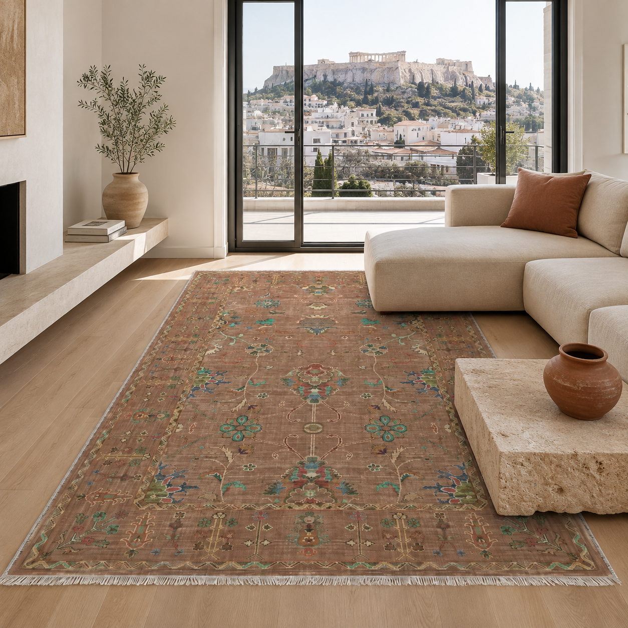 RW3051 washable chenille area rug, room scene