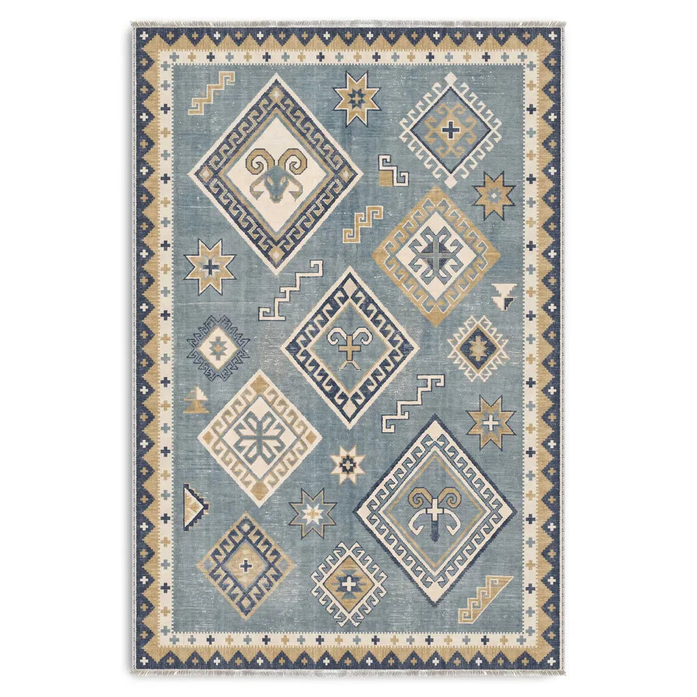 RW3054 washable chenille area rug viewed from above