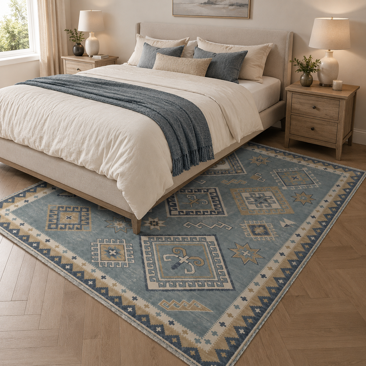 RW3054 washable chenille area rug, room scene