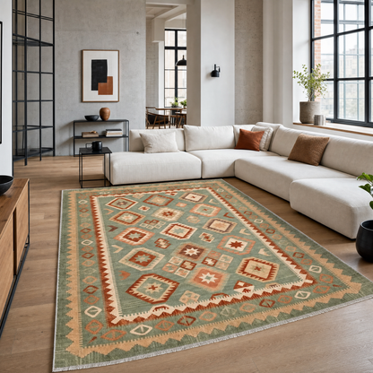 RW3055 washable chenille area rug in a modern living room