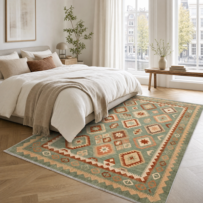 RW3055 washable area rug in a modern bedroom