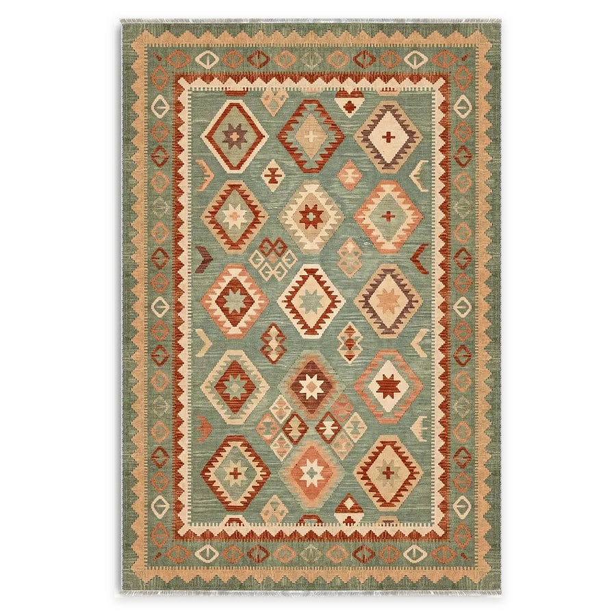 Crown Heritage Muted Green Washable Rug