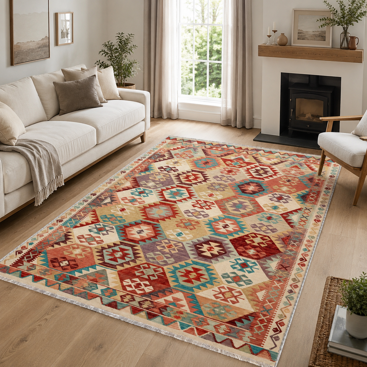 RW3056 washable chenille area rug
