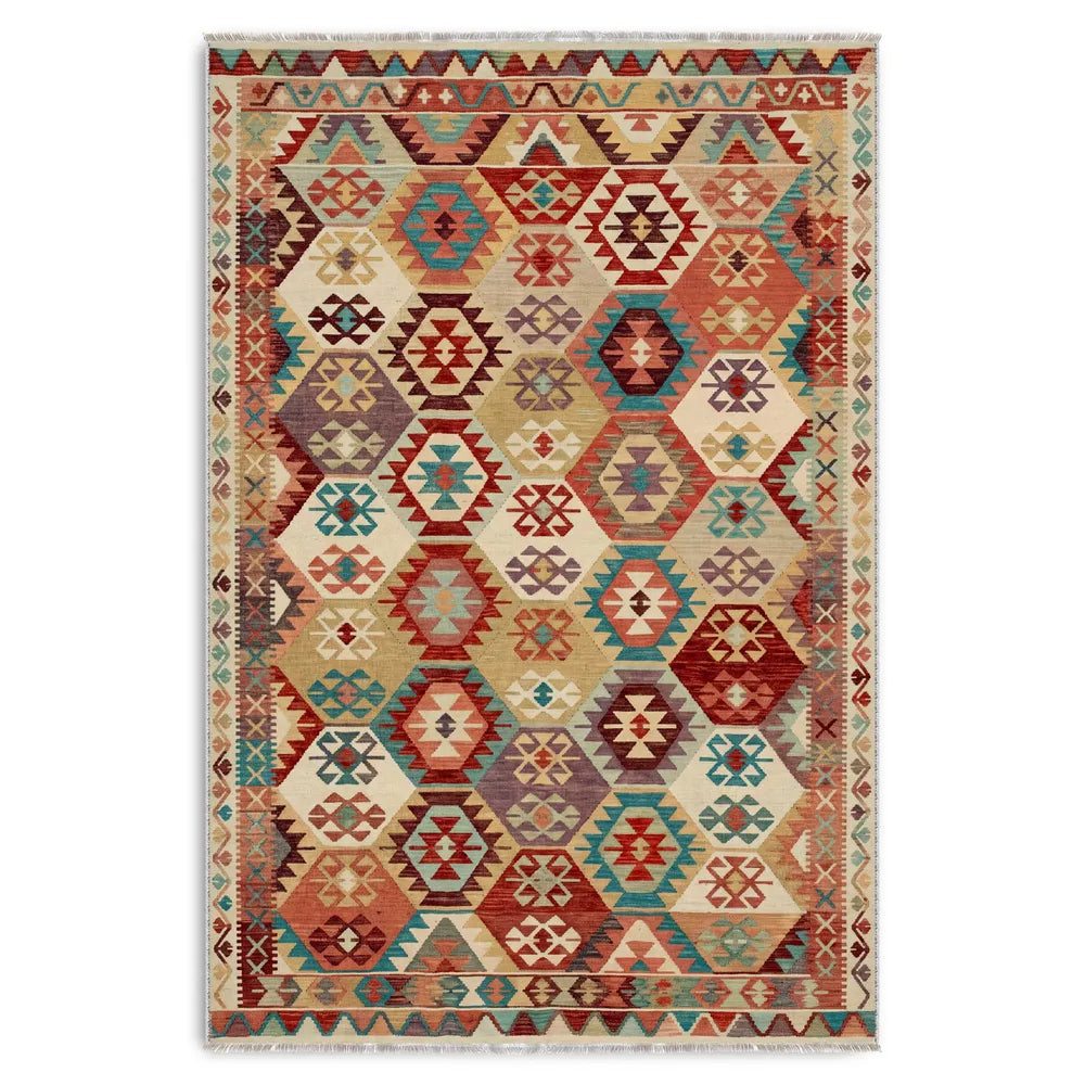 RW3056 washable chenille area rug viewed from above