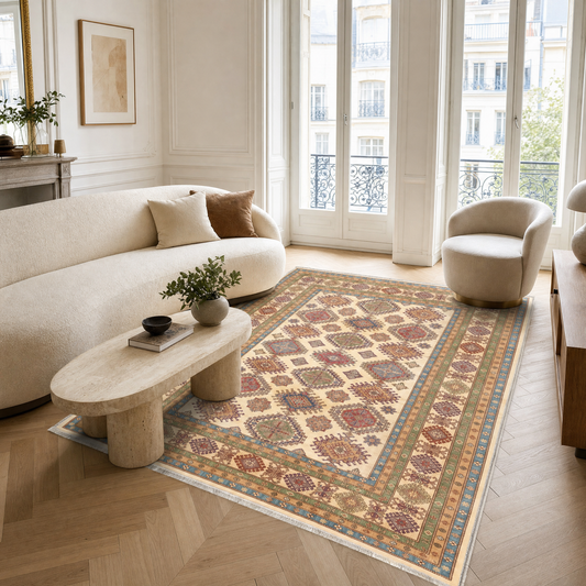 RW3057 washable chenille area rug in a modern living room