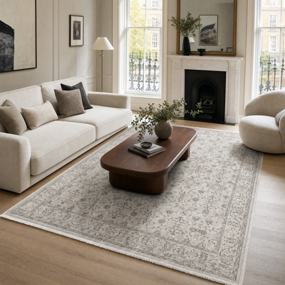 RW3058 washable chenille area rug in a modern living room