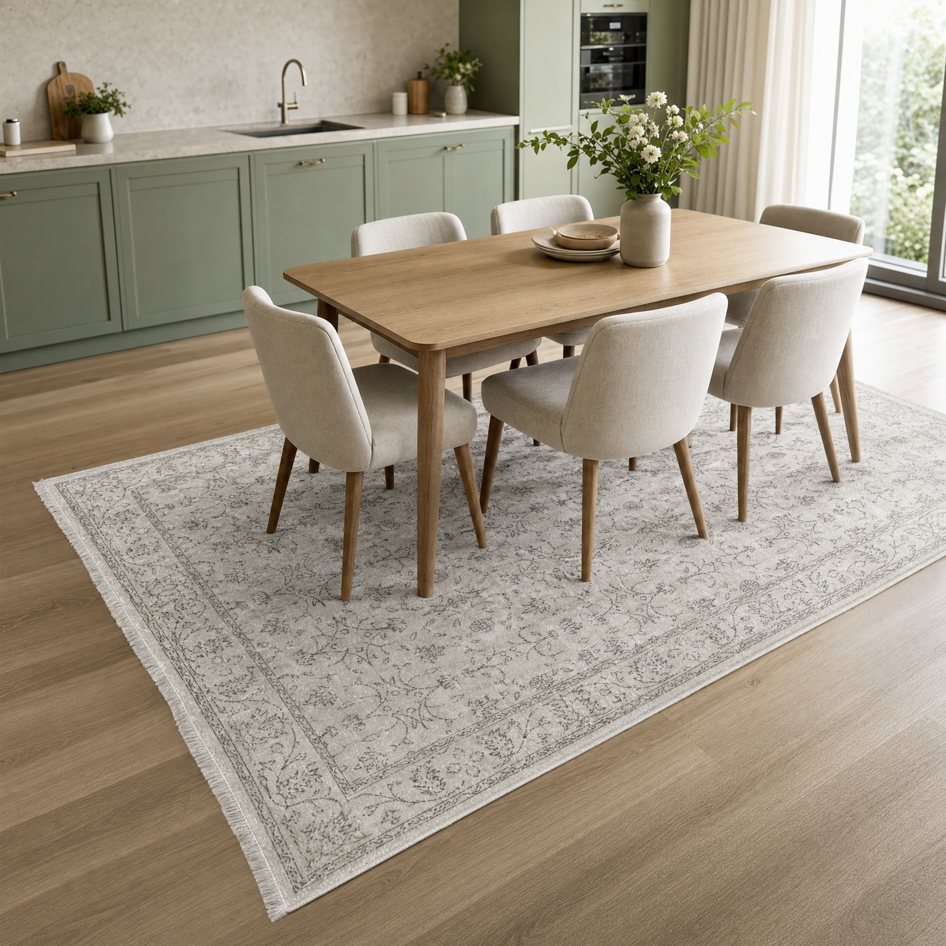 RW3058 washable rug in a modern kitchen