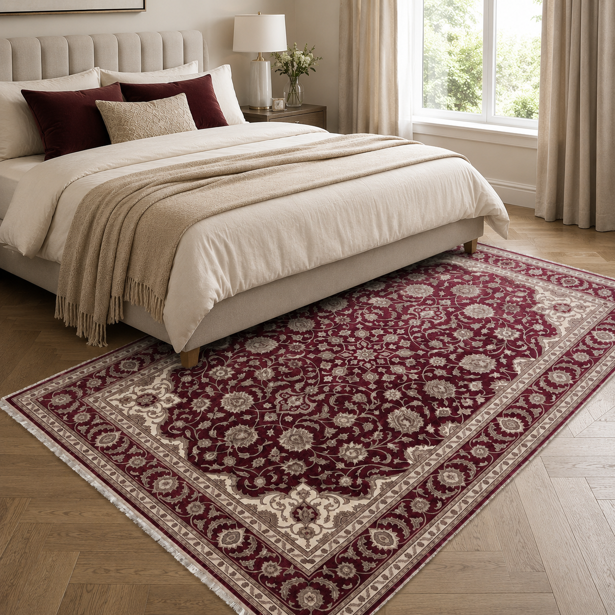 RW3059 washable chenille area rug, room scene