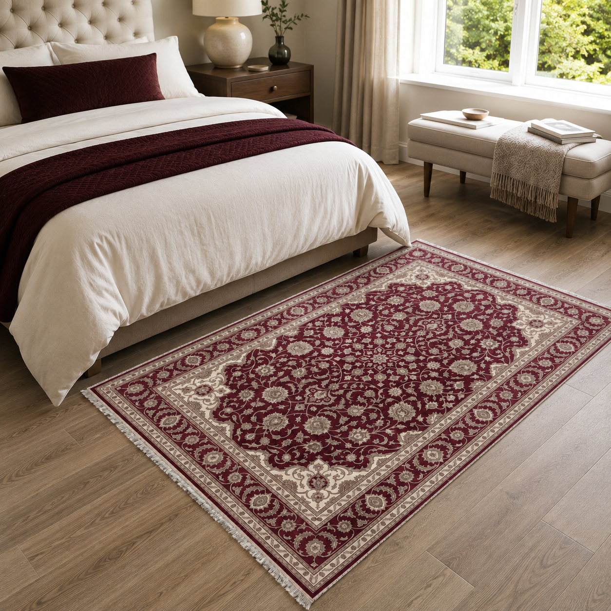 RW3059 washable chenille area rug, room scene