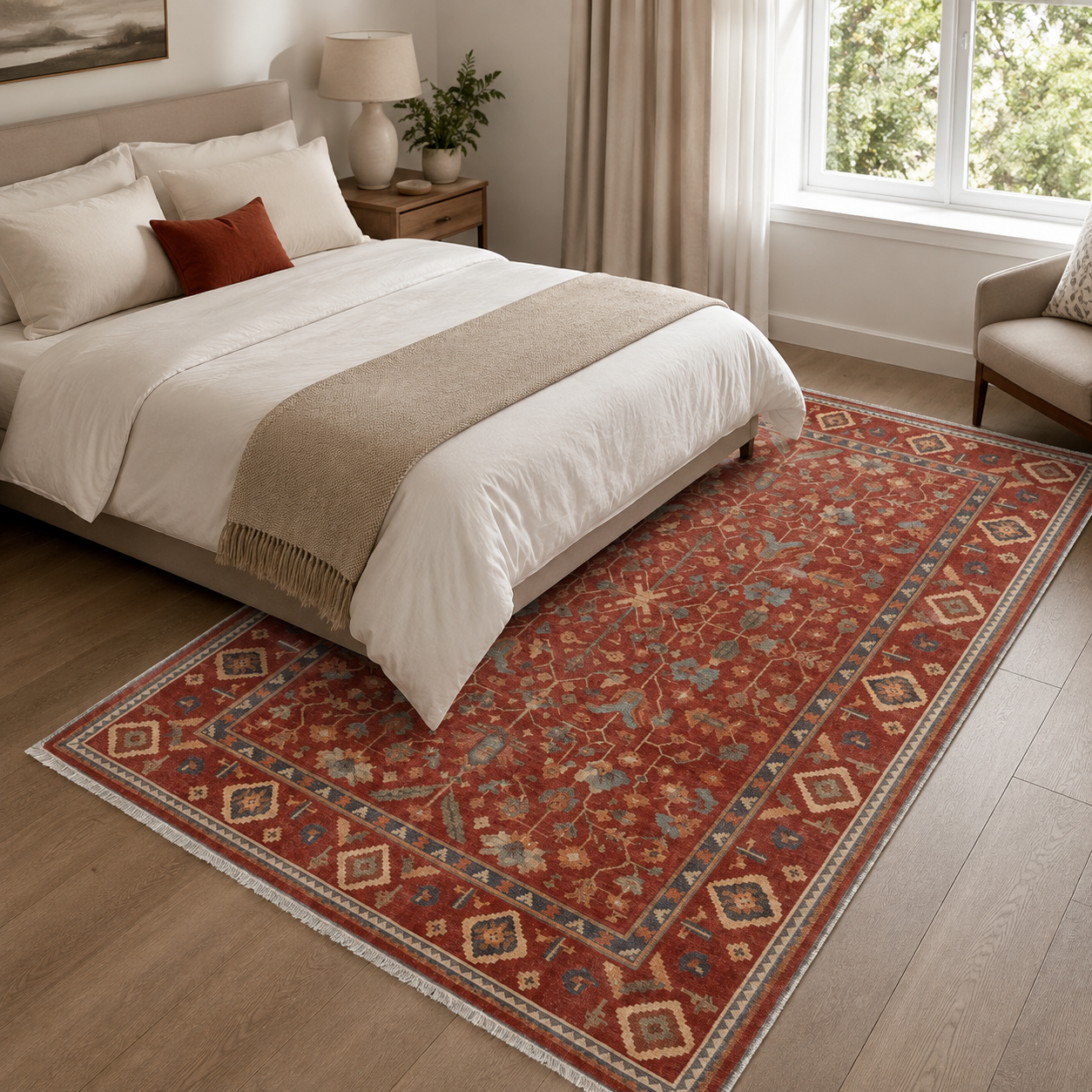 RW3061 washable chenille area rug, room scene