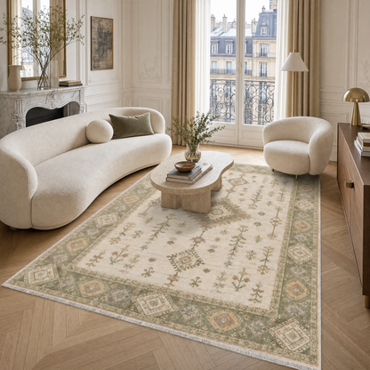 RW3062 washable chenille area rug in a modern living room