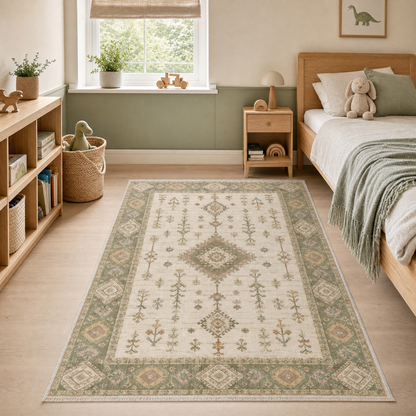 RW3062 washable chenille area rug, pet and kid friendly