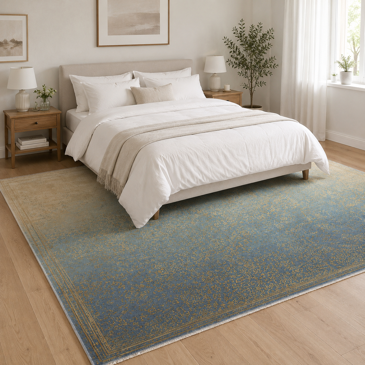 RW3063 washable chenille area rug, room scene