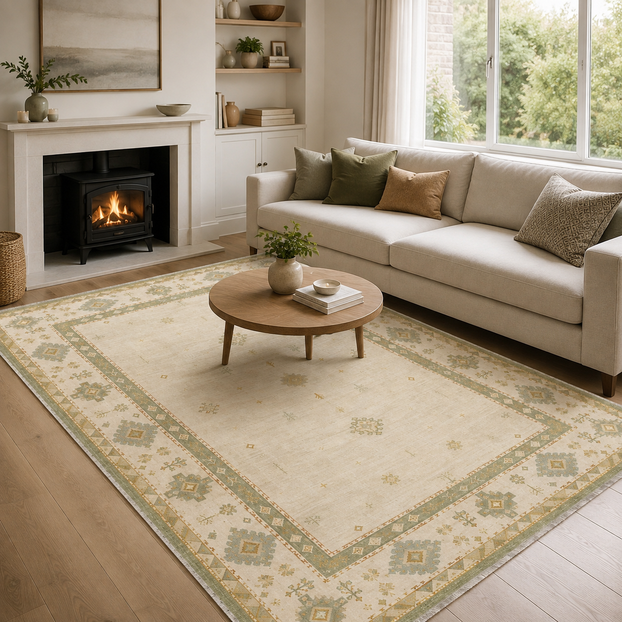 RW3064 washable chenille area rug, room scene