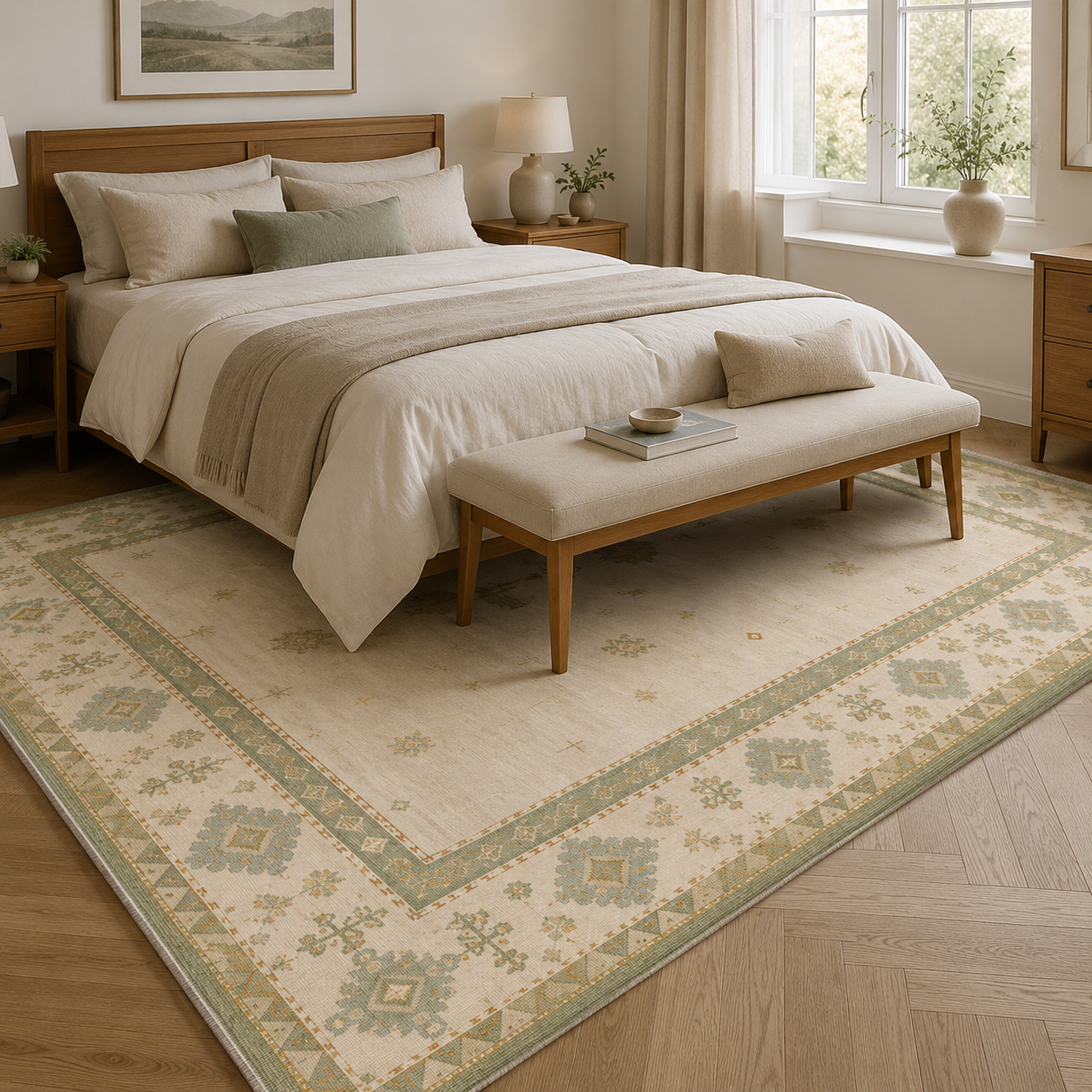 RW3064 washable chenille area rug, room scene