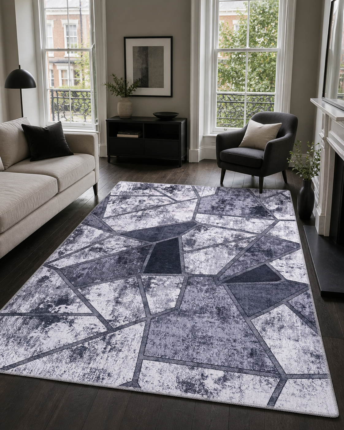 RW4001 washable chenille rug texture and pattern detail