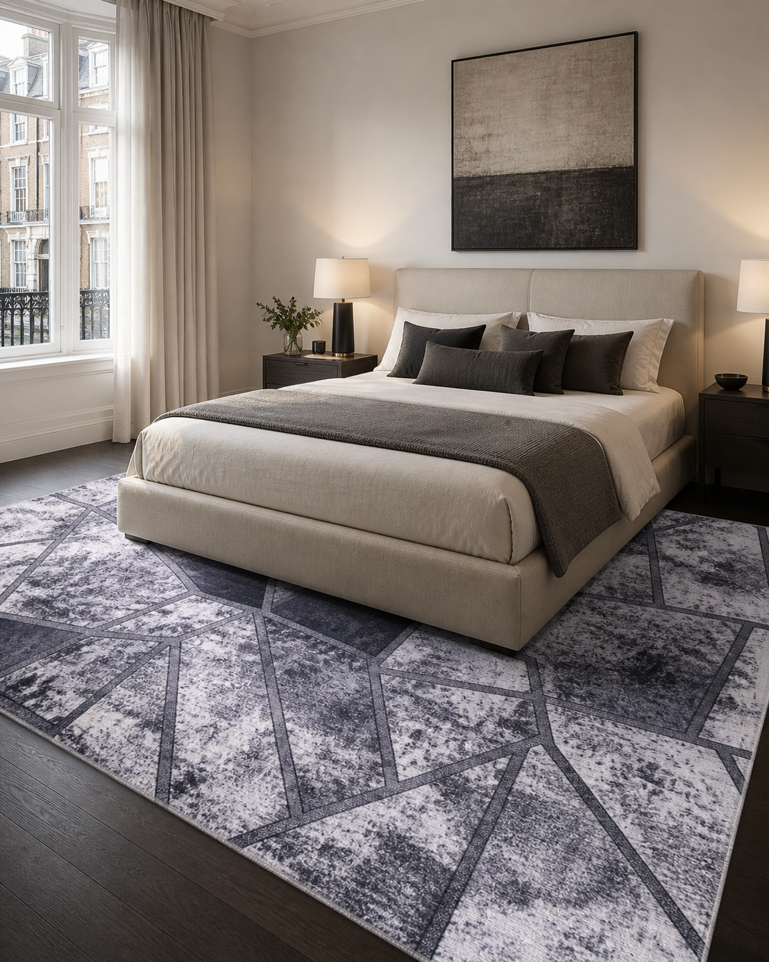 RW4001 washable chenille rug texture and pattern detail