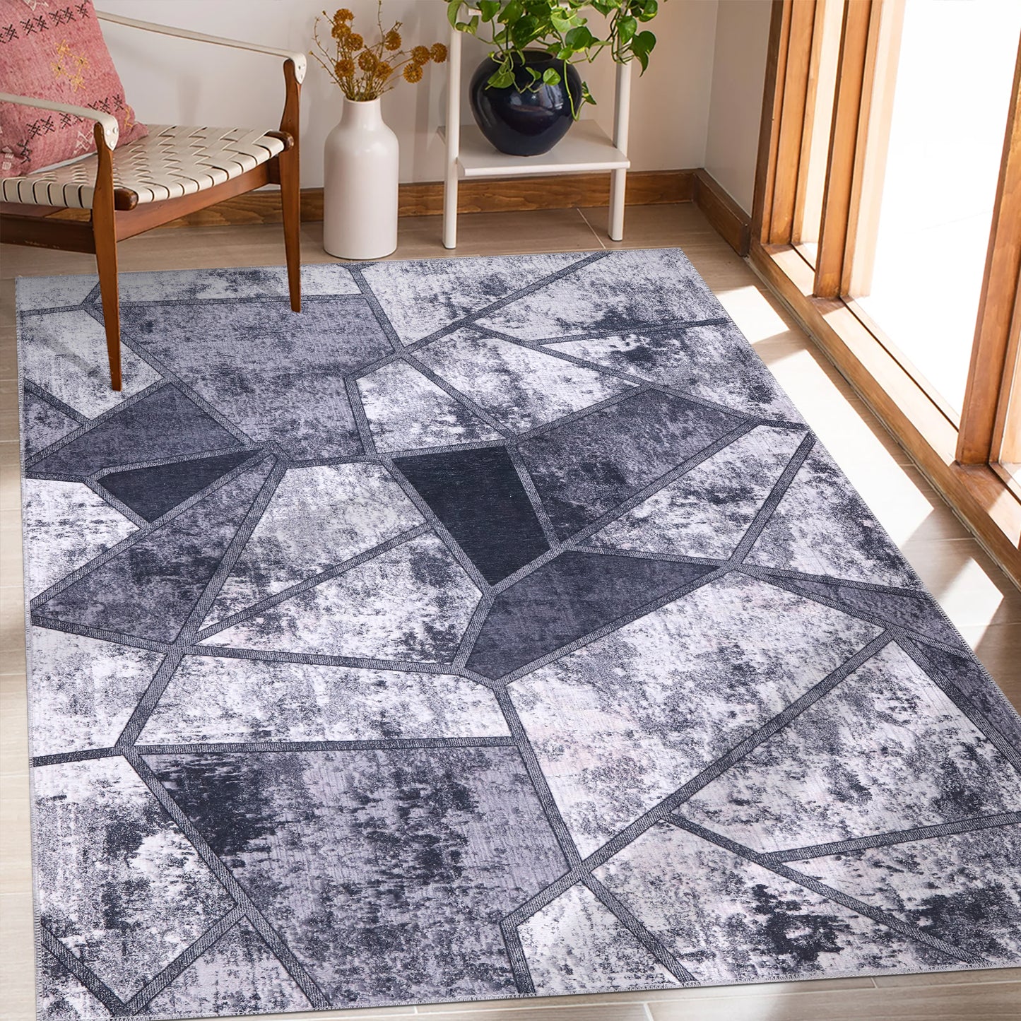 RW4001 washable chenille rug texture and pattern detail