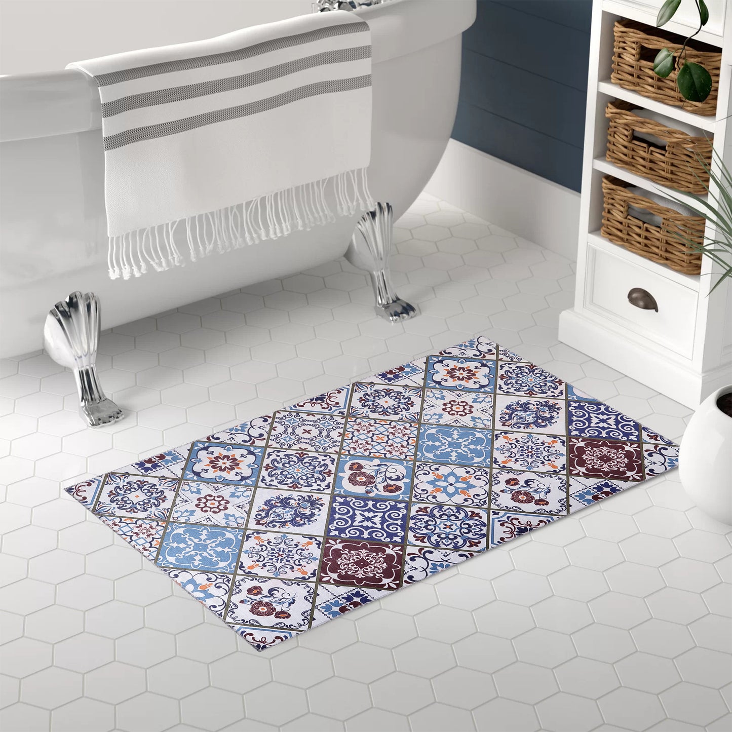 RW4002 washable chenille area rug, doormat
