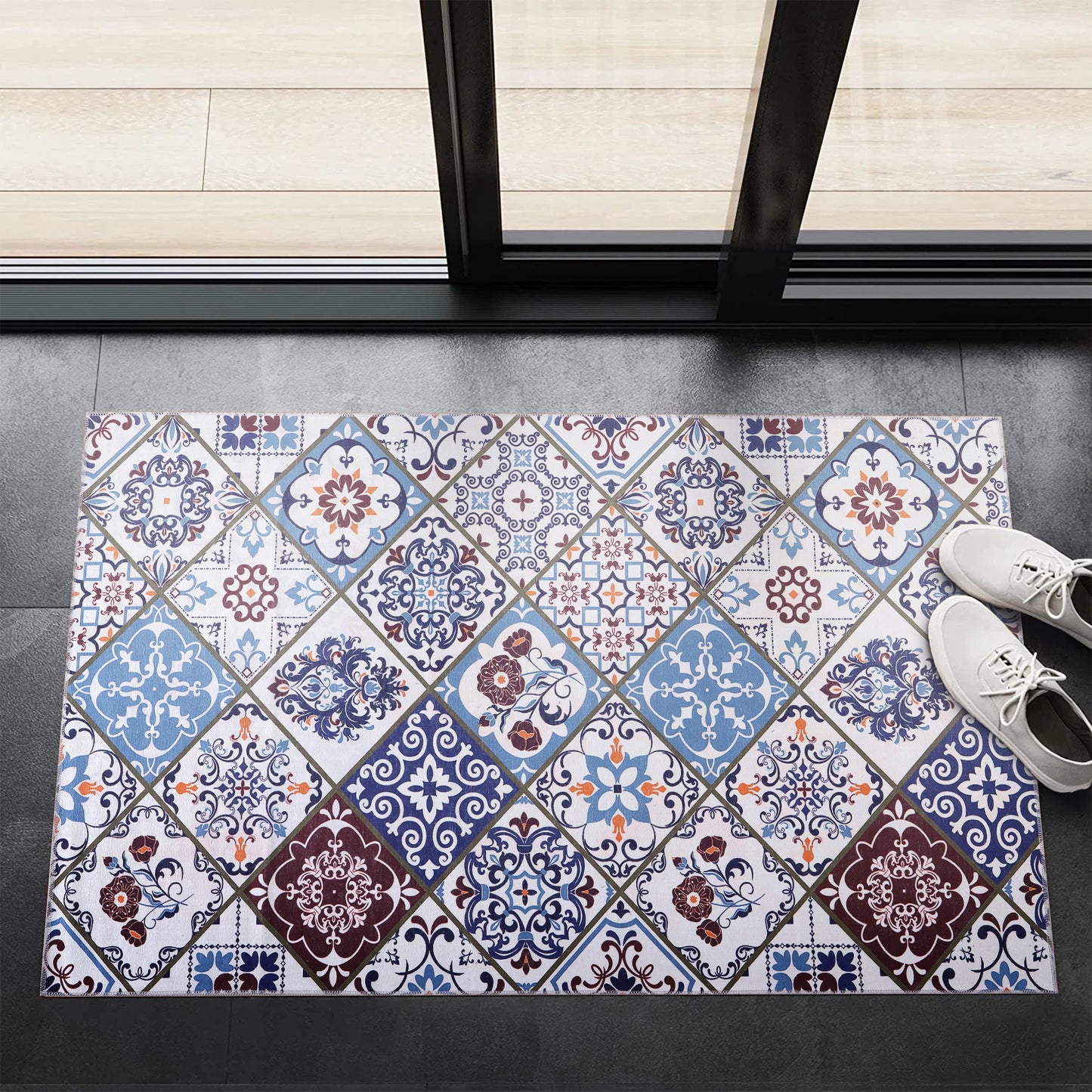 RW4002 washable chenille area rug, doormat