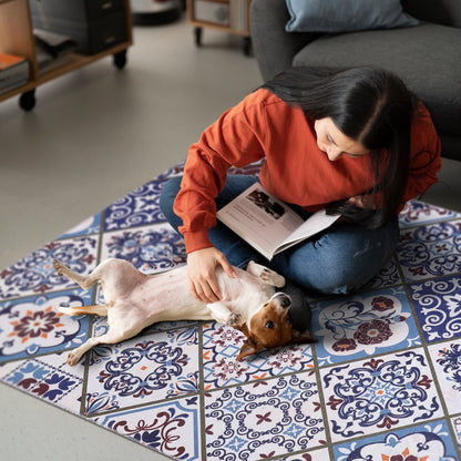 RW4002 washable chenille area rug, pet and kid friendly