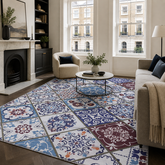 RW4002 washable chenille area rug, room scene