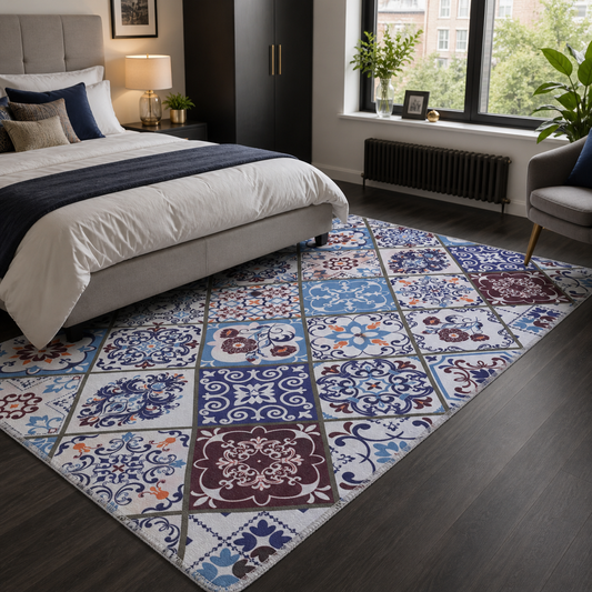 RW4002 washable chenille area rug, room scene