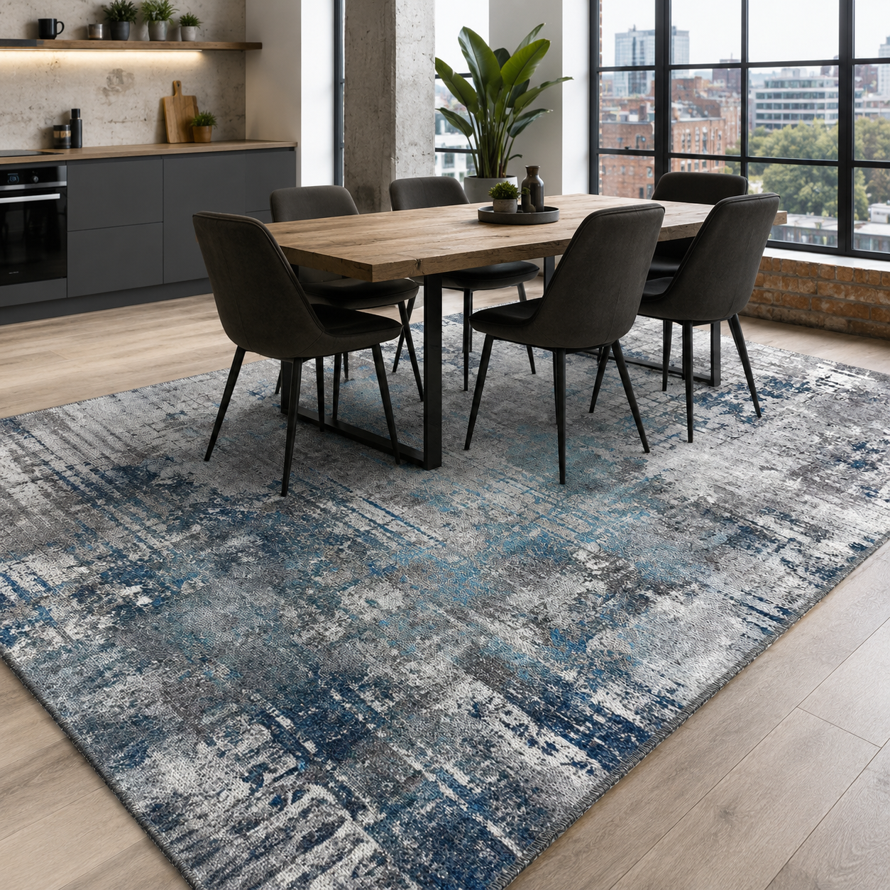 RW7001 washable chenille rug texture and pattern detail