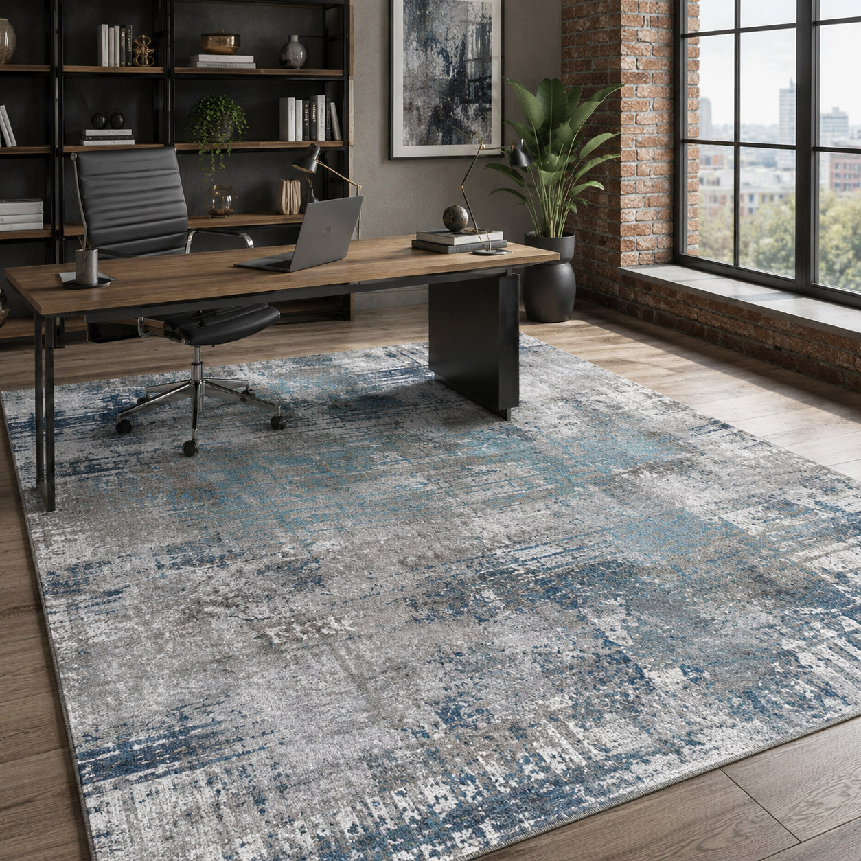RW7001 washable chenille rug texture and pattern detail