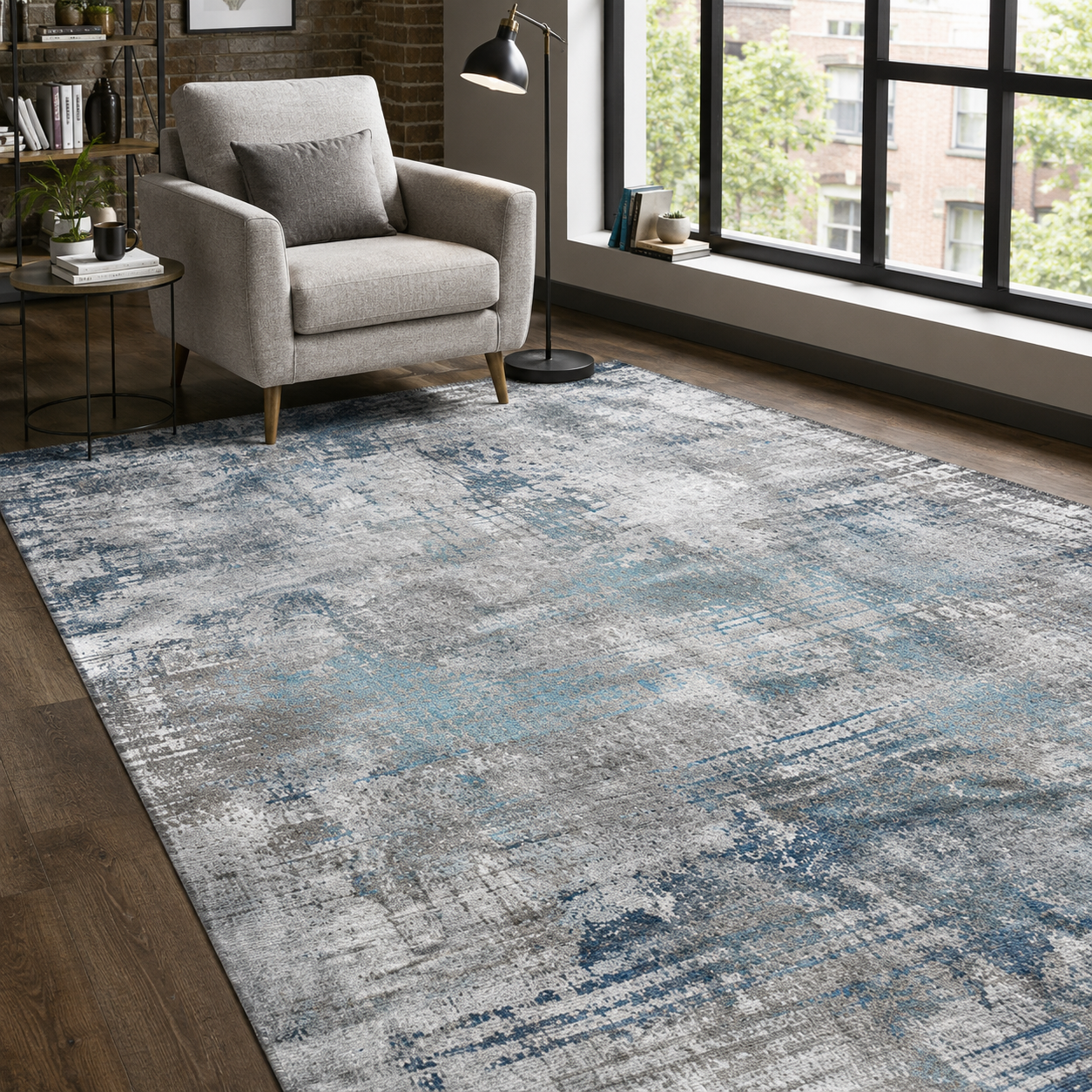 RW7001 washable chenille rug texture and pattern detail