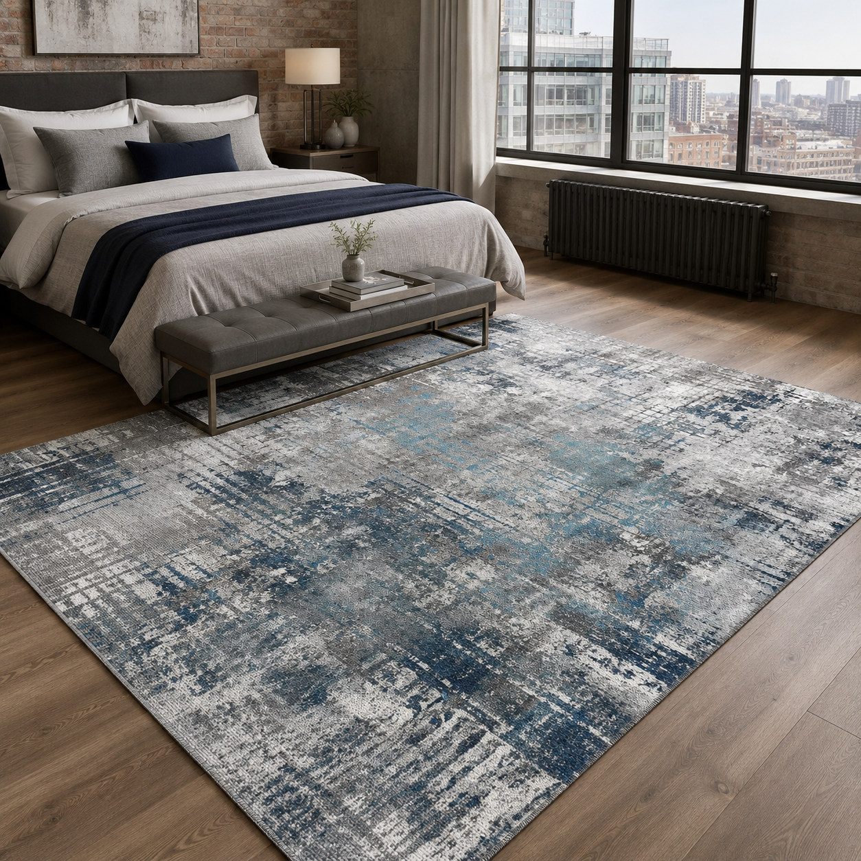 RW7001 washable chenille rug texture and pattern detail