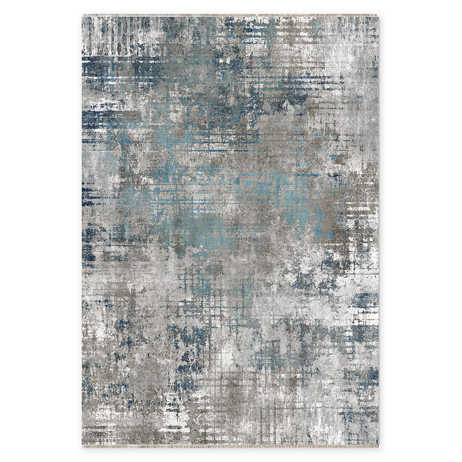 Keepsake Mosaic Slate Grey Modern Washable Rug