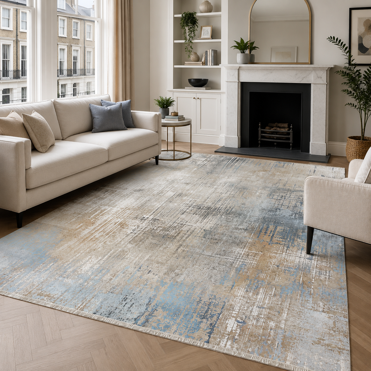 RW7002 washable chenille rug texture and pattern detail