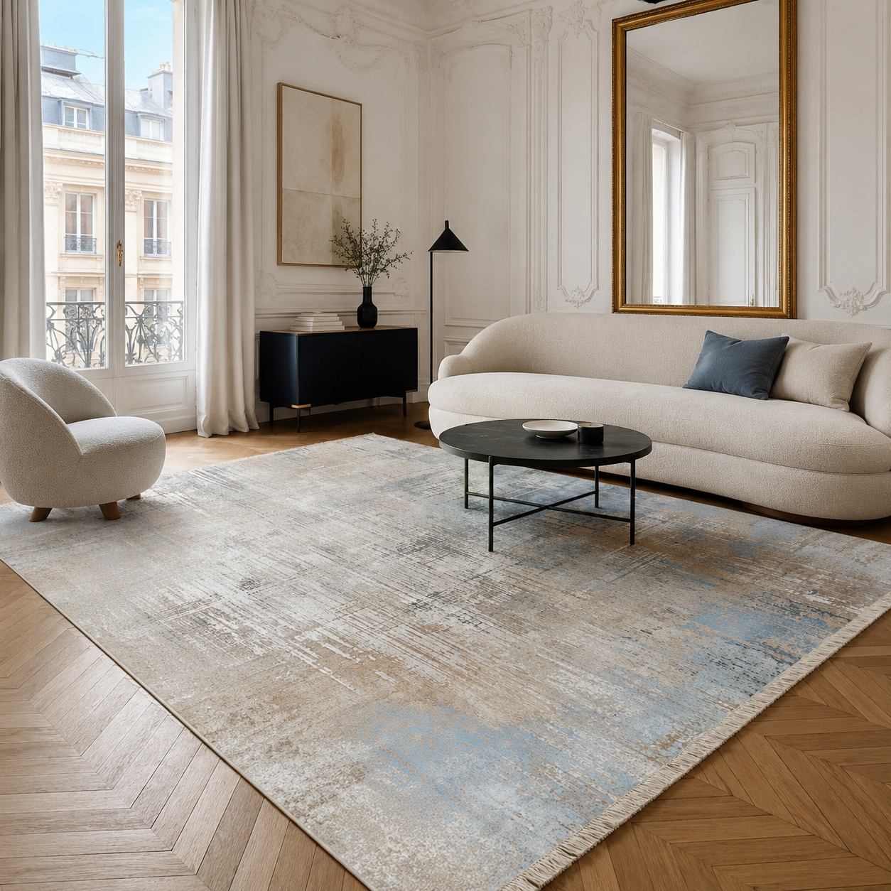 RW7002 washable chenille rug texture and pattern detail