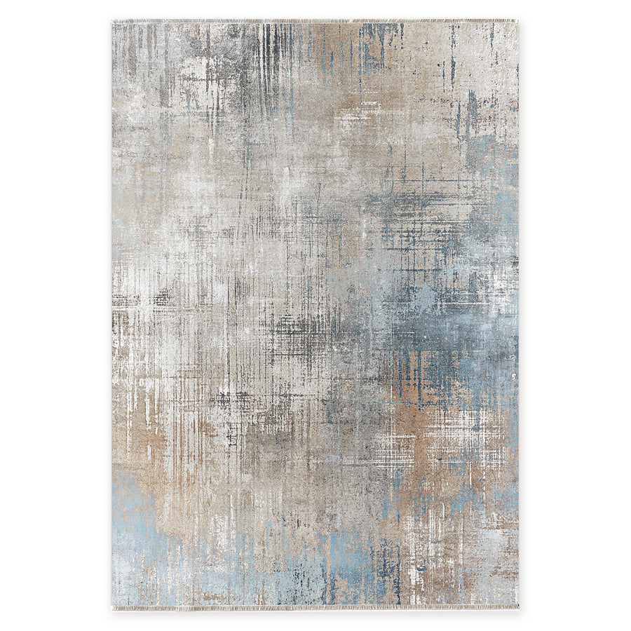 Keepsake Mosaic Mid Grey Modern Washable Rug