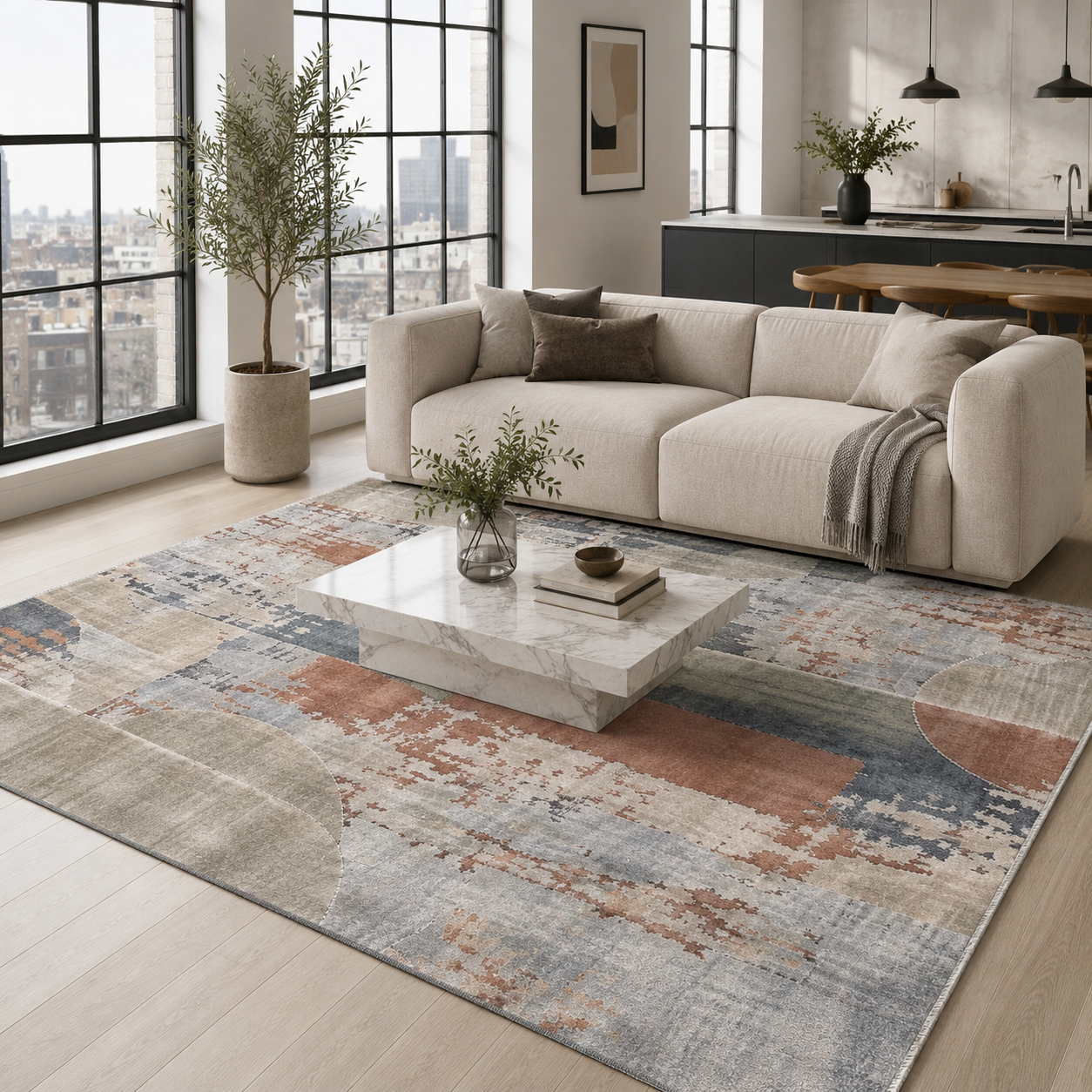 RW7003 washable chenille area rug