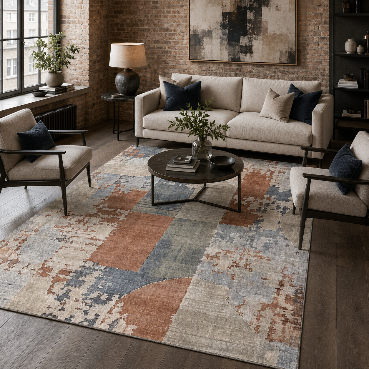 RW7003 washable chenille rug texture and pattern detail