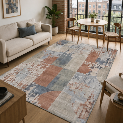 RW7003 washable chenille rug texture and pattern detail