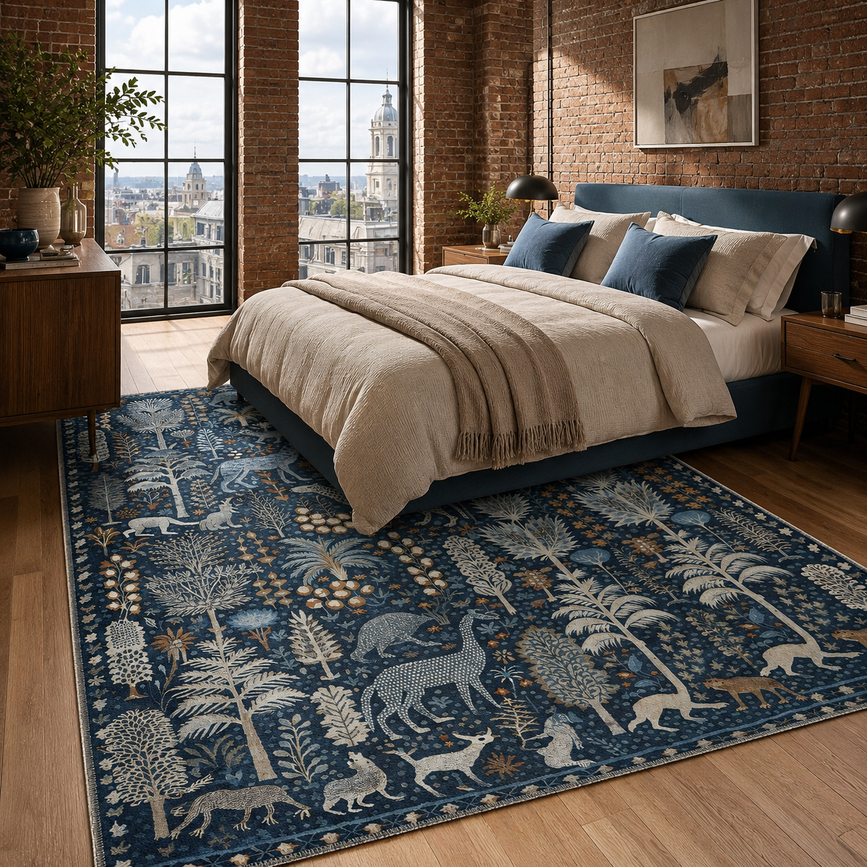 RW7005 washable chenille rug texture and pattern detail